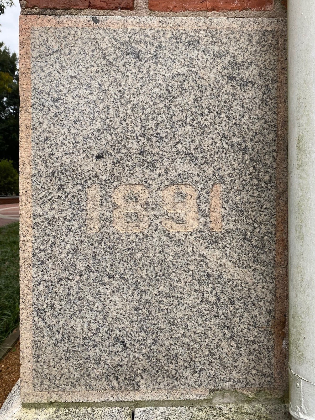 Masonic cornerstone on Tillman Hall, laid 1891